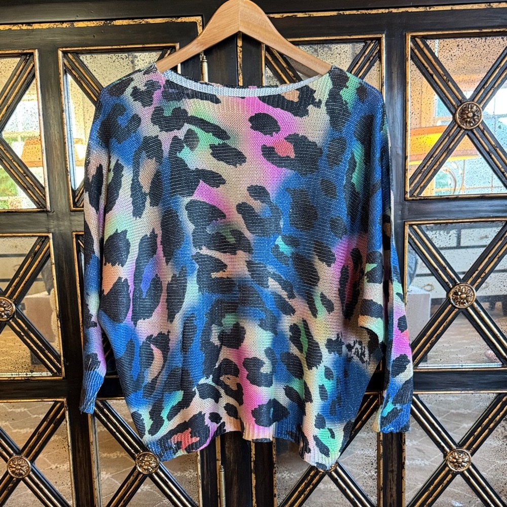 Colorful Leopard Animal Print Sweater